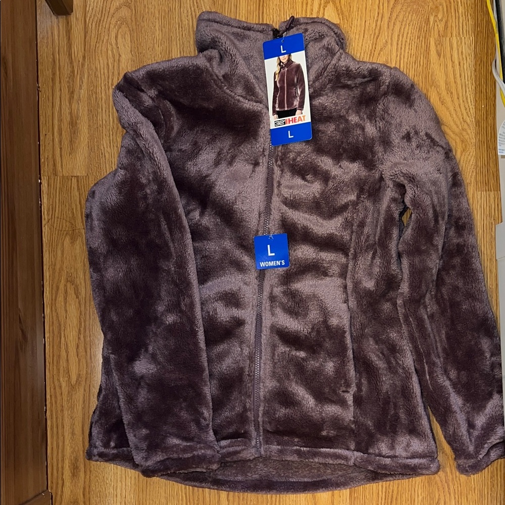 32 Degrees Women's Plush Fleece Jacket - Dark Gray